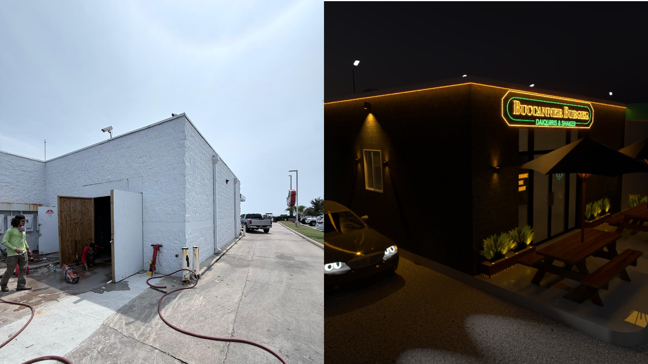 Antes y después de visualización 3D