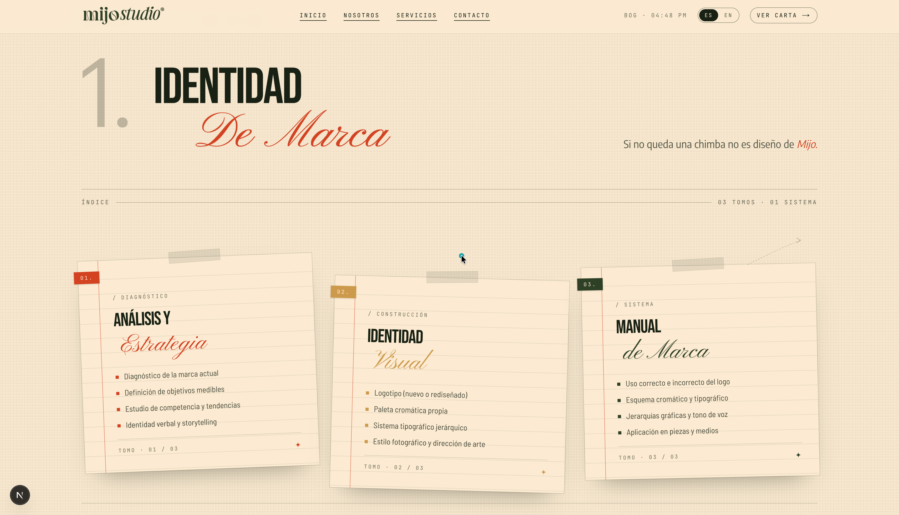 Mijo Studio — Sitio Web Corporativo - Vista 3