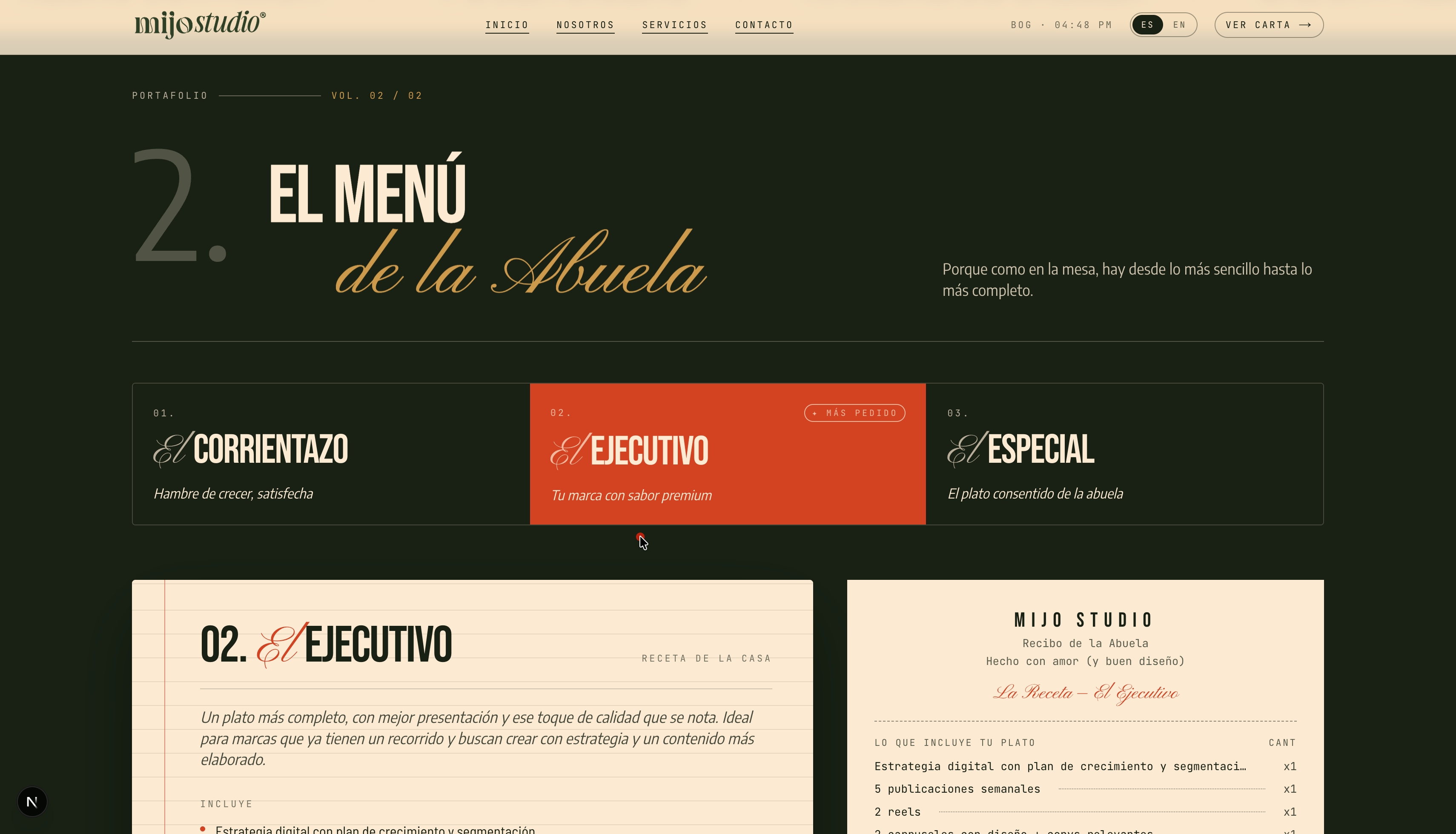 Mijo Studio — Sitio Web Corporativo - Vista 2