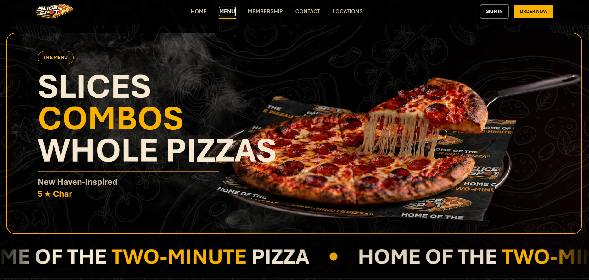 Slice Spot Pizza — Full-Stack Web App - View 2